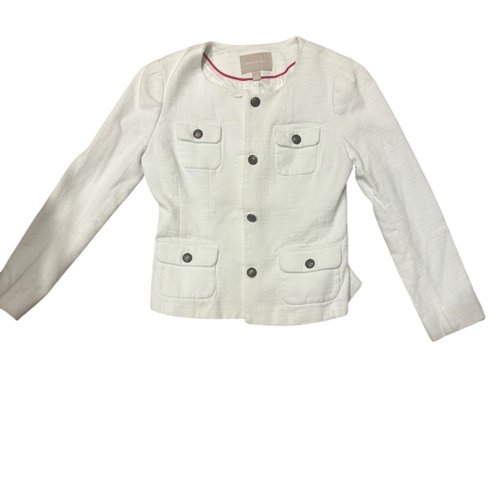 Banana Republic Cream Jacket with Red Trim